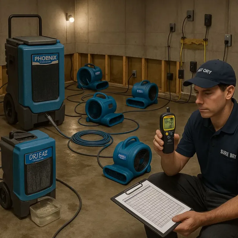 Structural Drying and Dehumidification process in Los Angeles, CA